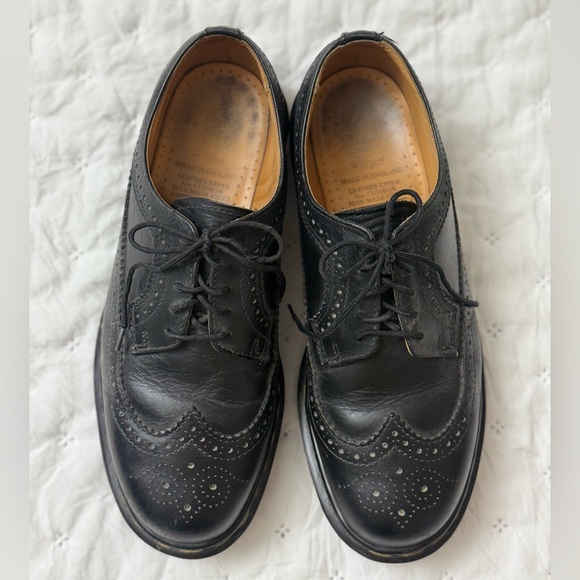 Vintage Dr.Martens Wingtip Black Men's UK 9 US 10 3989 Brogue Made In England - Picture 12 of 16